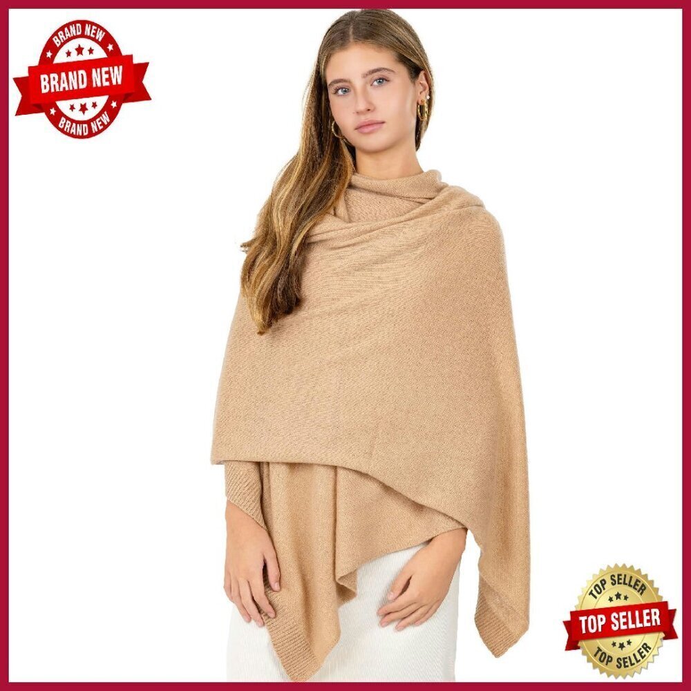Luxury Cashmere Wool Blend Knitted Wrap Shawl 27x78 Inches Travel Scarf